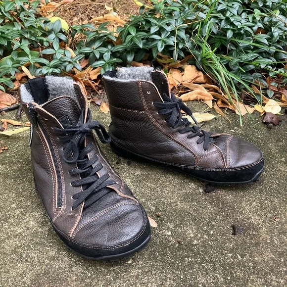 Magical Shoes Brand, 38/39, Barefoot Minimalist Brown, Tie, Zip Ankle Boots - Picture 2 of 11